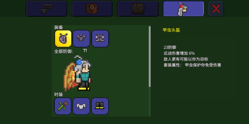 泰拉瑞亚怎么看套装效果