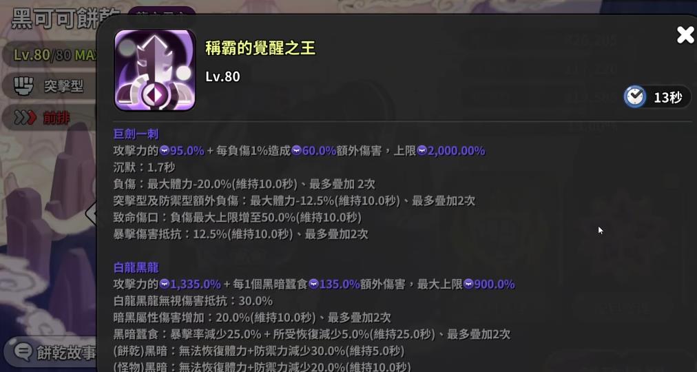 姜饼人王国黑可可饼干觉醒后强度怎么样