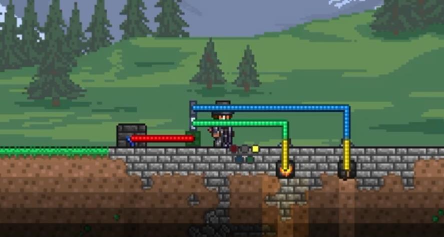 泰拉瑞亚逻辑门怎么连接