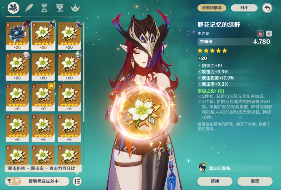 原神恰斯卡圣遗物怎么穿