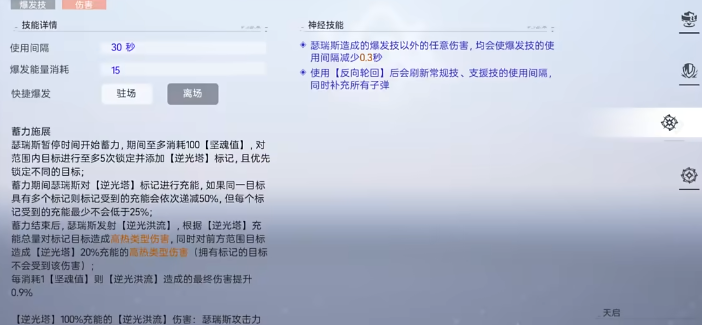 尘白禁区瑟瑞斯瞬刻爆发技机制是什么